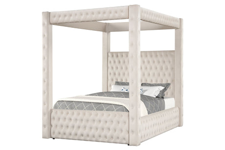 Castle Cream Platform Bed - Queen, King *QUEEN - Castle - Cream QUEEN - Luna Furniture