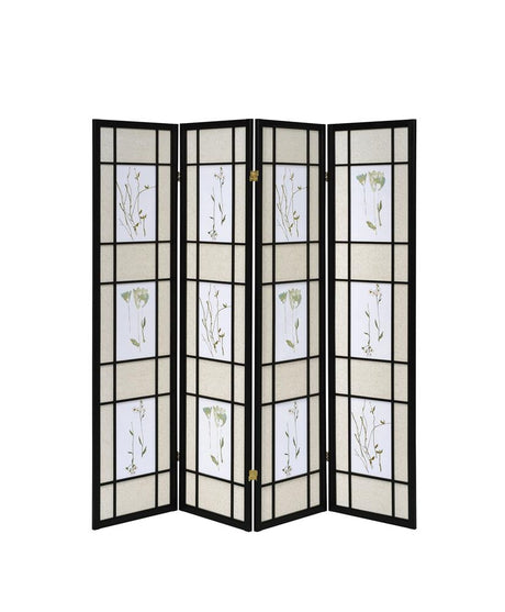Catabella Multi-color 4-Panel Floral Print Folding Screen from Coaster - Luna Furniture