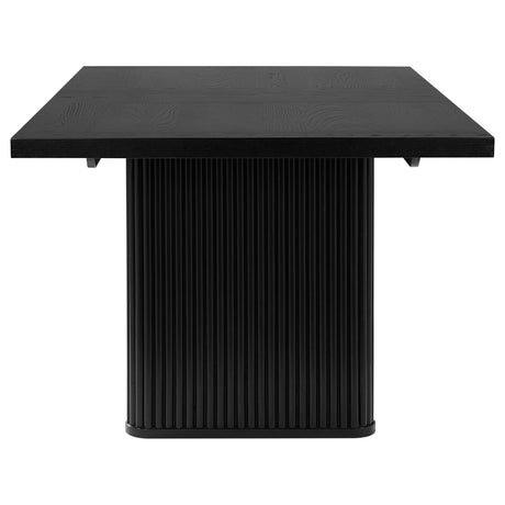 Catherine Black Rectangular Double Pedestal Dining Table from Coaster - Luna Furniture