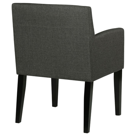 Catherine Charcoal Gray and Black Upholstered Dining Arm Chair, Set of 2 from Coaster - Luna Furniture