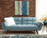 Caufield Biscuit-tufted Sofa Bed Turquoise Blue - 360097 - Luna Furniture