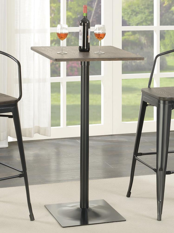Cavalier Square Bar Table Dark Elm and Matte Black - 100730 - Luna Furniture