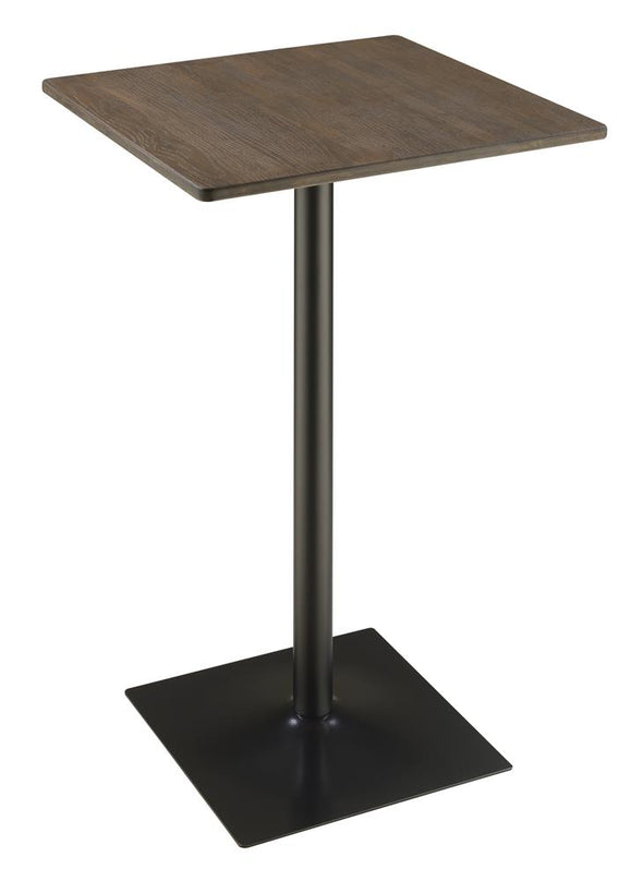 Cavalier Square Bar Table Dark Elm and Matte Black - 100730 - Luna Furniture