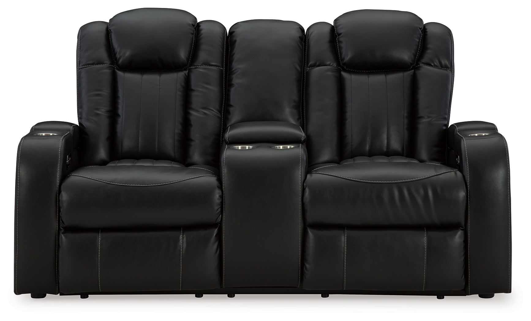 Caveman Den Midnight Power Reclining Loveseat with Console - Luna