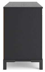 Cayberry Black 60" TV Stand with Electric Fireplace from Ashley - Luna Furniture