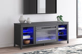 Cayberry Black 60" TV Stand with Electric Fireplace from Ashley - Luna Furniture