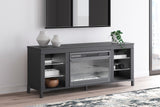 Cayberry Black 60" TV Stand with Electric Fireplace from Ashley - Luna Furniture