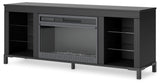 Cayberry Black 60" TV Stand with Electric Fireplace from Ashley - Luna Furniture
