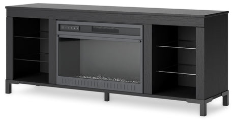 Cayberry Black 60" TV Stand with Electric Fireplace from Ashley - Luna Furniture