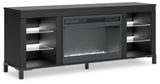 Cayberry Black 60" TV Stand with Electric Fireplace from Ashley - Luna Furniture