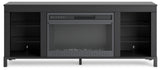 Cayberry Black 60" TV Stand with Electric Fireplace from Ashley - Luna Furniture