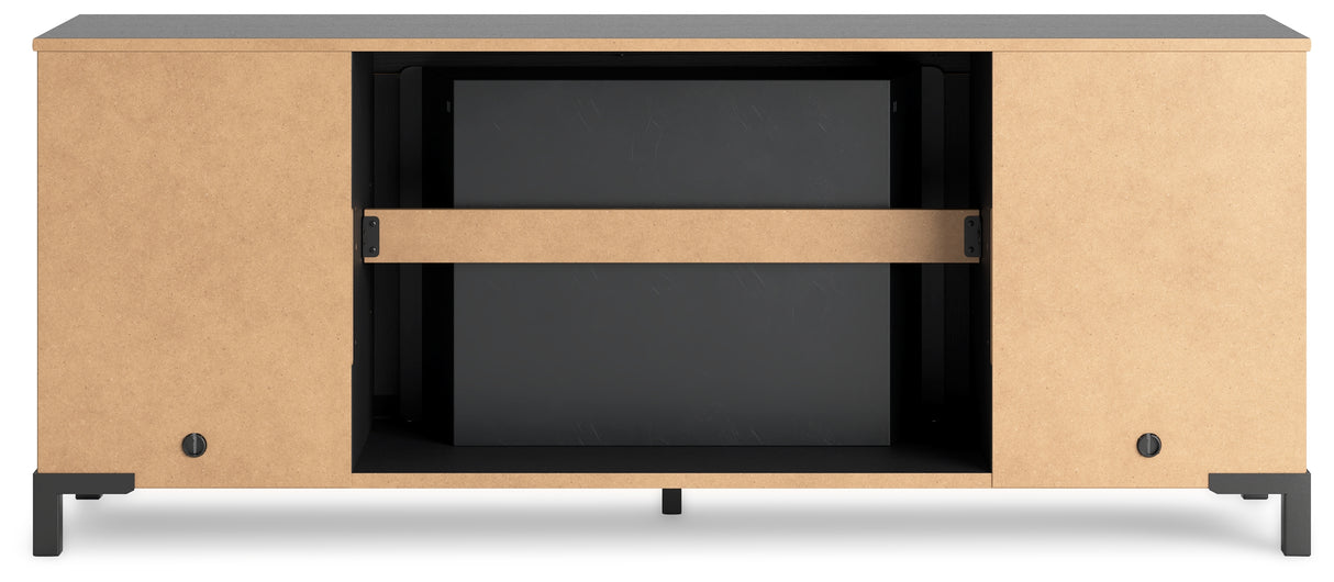 Cayberry Black 60" TV Stand with Electric Fireplace from Ashley - Luna Furniture