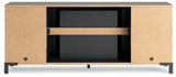 Cayberry Black 60" TV Stand with Electric Fireplace from Ashley - Luna Furniture