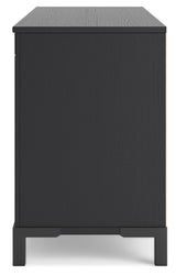 Cayberry Black 60" TV Stand with Electric Fireplace from Ashley - Luna Furniture