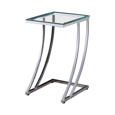 Cayden Rectangular Top Accent Table Chrome and Clear - 900082 - Luna Furniture