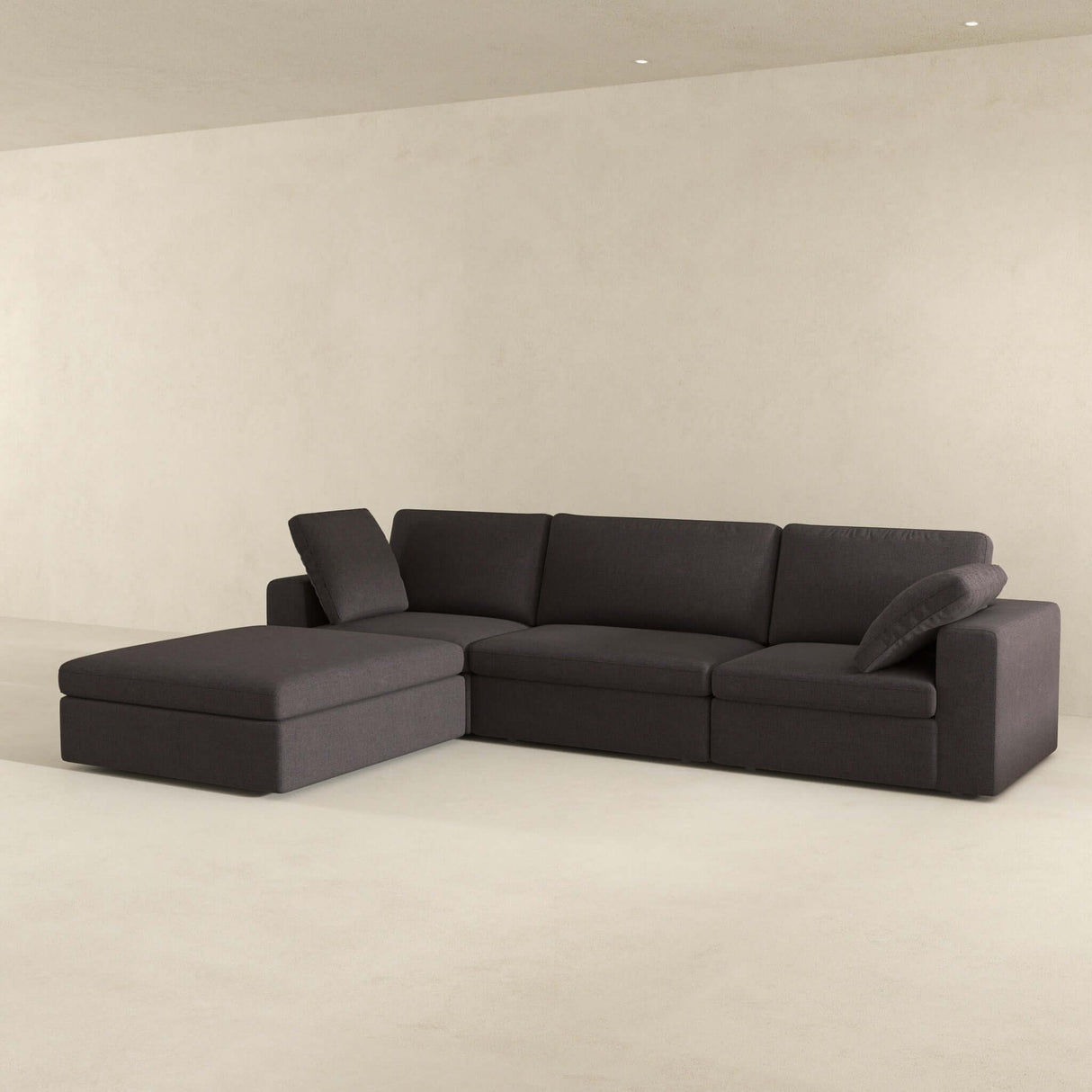 Cecilia Modular Corner Sectional Modern Fabric Sofa Dark Gray - AFC00504 - Luna Furniture