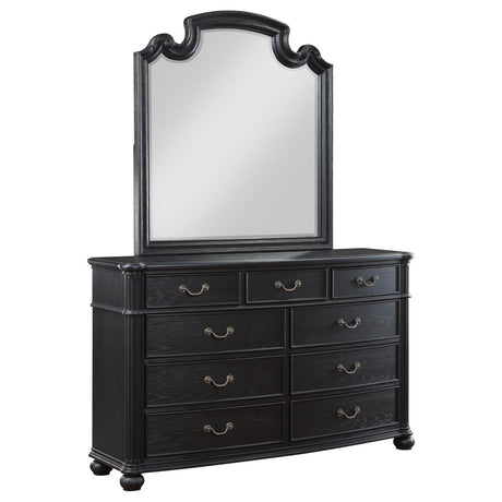 Celina 9-drawer Bedroom Dresser with Mirror Black - 224763M - Luna Furniture