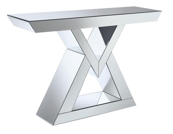Cerecita Console Table with Triangle Base Clear Mirror - 930009 - Luna Furniture
