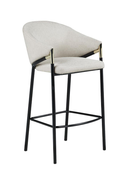 Chadwick Beige and Glossy Black Sloped Arm Bar Stools, Set of 2 from Coaster - Luna Furniture