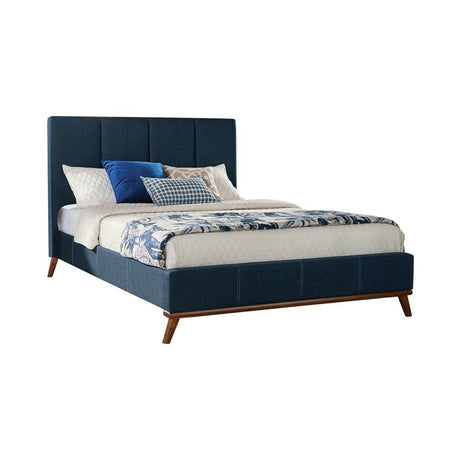 Charity Queen Upholstered Bed Blue - 300626Q - Luna Furniture