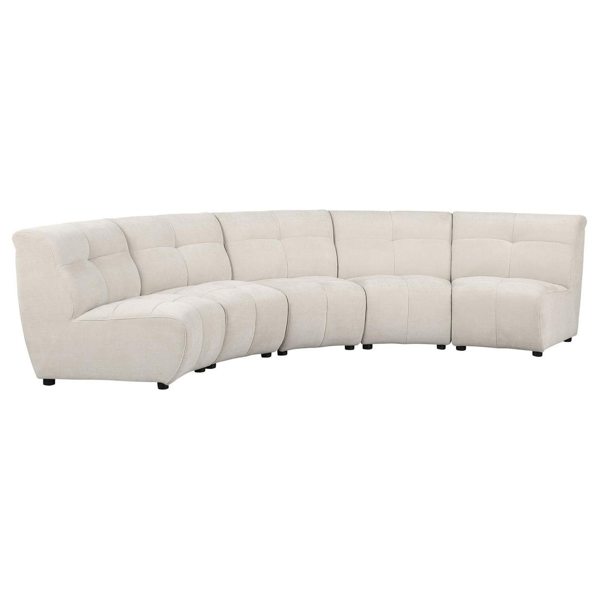 Charlotte Ivory 5-Piece Upholstered Curved Modular Sectional Sofa from Coaster - Luna Furniture