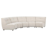Charlotte Ivory 5-Piece Upholstered Curved Modular Sectional Sofa from Coaster - Luna Furniture