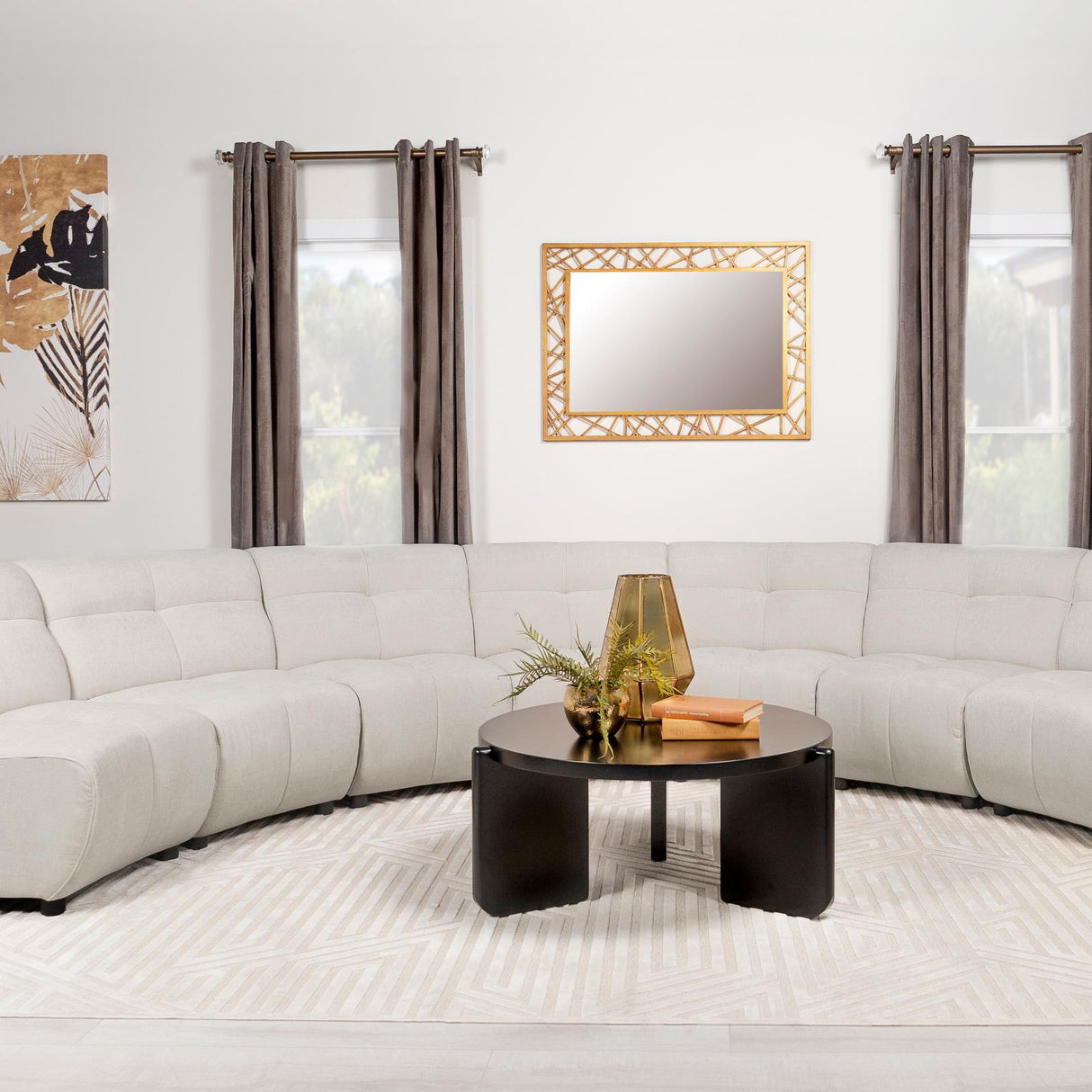 Charlotte Ivory 5-Piece Upholstered Curved Modular Sectional Sofa from Coaster - Luna Furniture