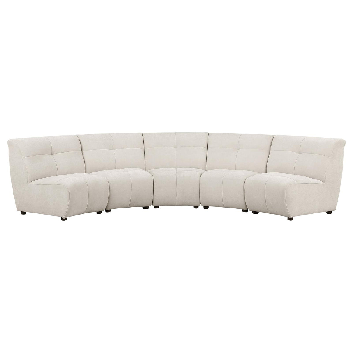 Charlotte Ivory 5-Piece Upholstered Curved Modular Sectional Sofa from Coaster - Luna Furniture