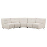 Charlotte Ivory 5-Piece Upholstered Curved Modular Sectional Sofa from Coaster - Luna Furniture