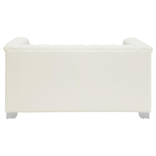 Chaviano Tufted Upholstered Loveseat Pearl White - 505392 - Luna Furniture