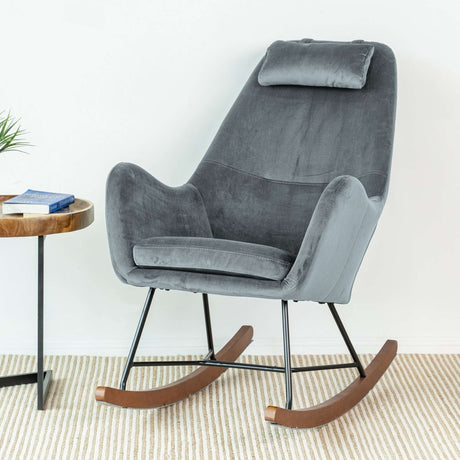 Chelsea Green Velvet Rocking Chair from Midinmod - Luna Furniture