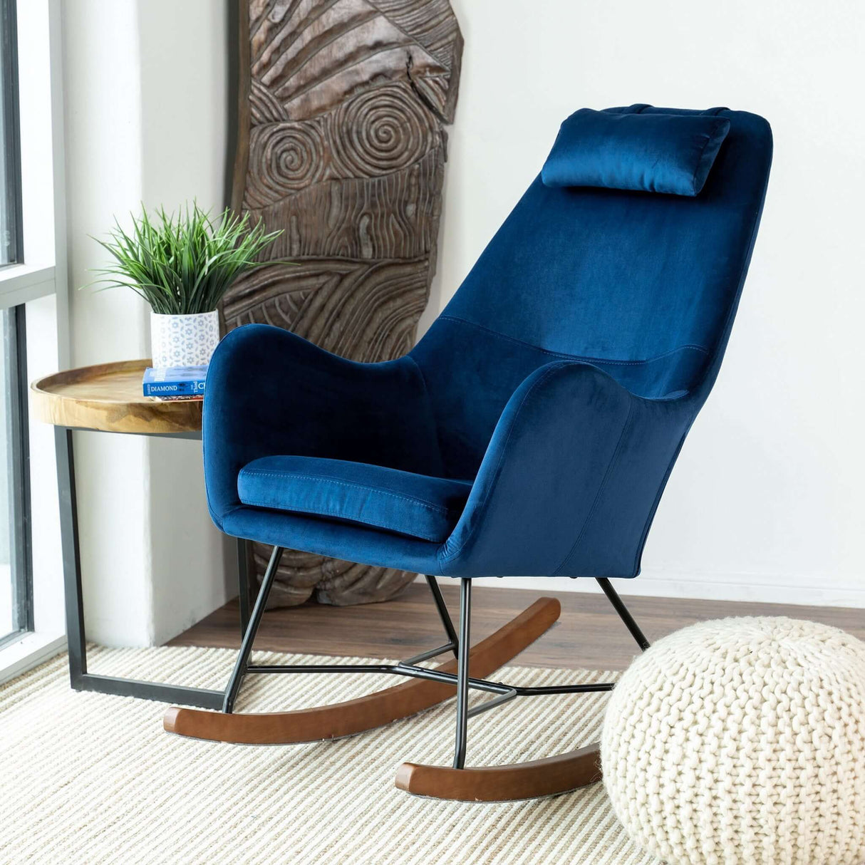 Chelsea Green Velvet Rocking Chair from Midinmod - Luna Furniture
