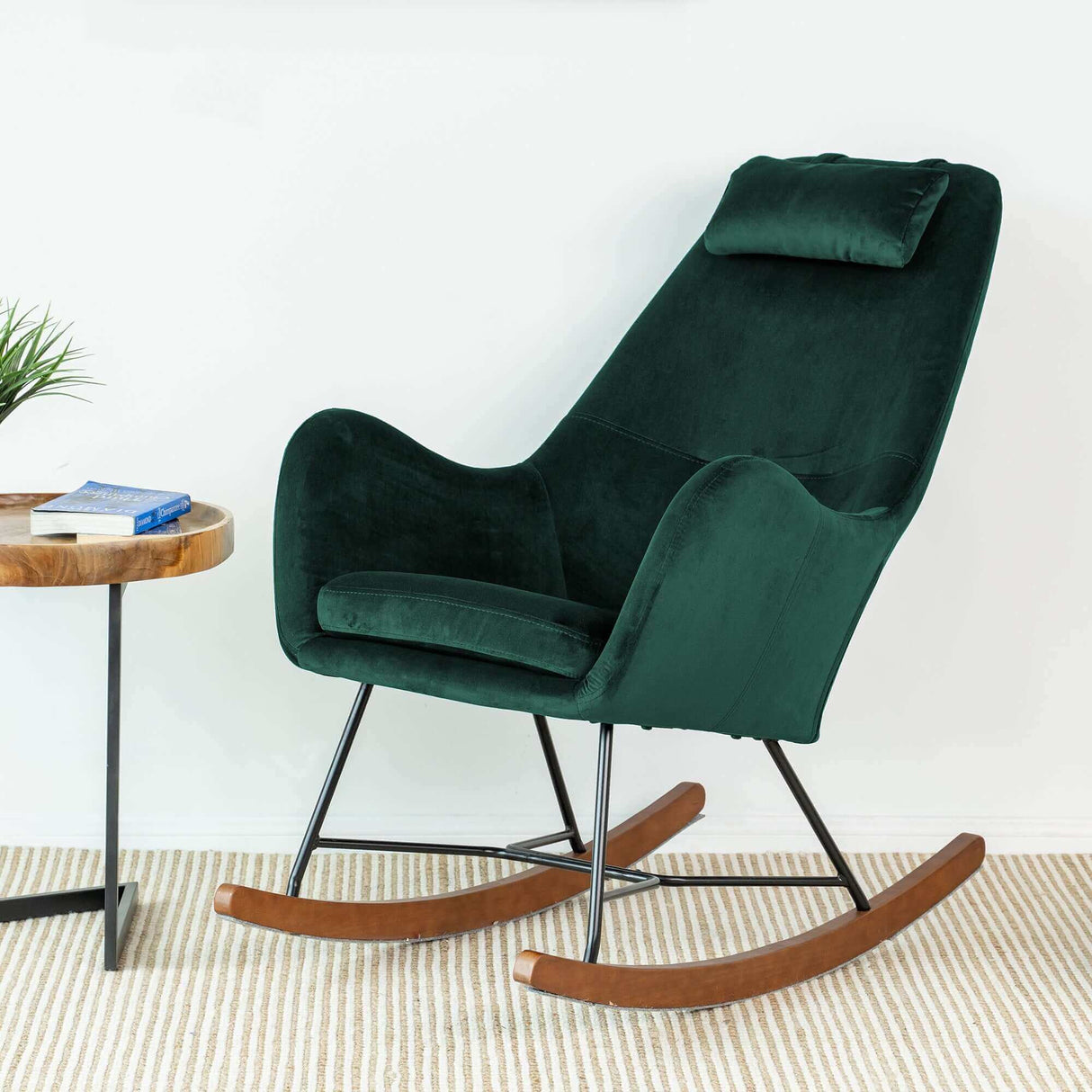 Chelsea Velvet Rocking Chair Grey - AFC00128 - Luna Furniture