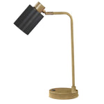Cherise Adjustable Shade Table Lamp Antique Brass and Matte Black - 923303 - Luna Furniture