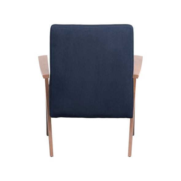 Cheryl Wooden Arms Accent Chair Dark Blue and Walnut - 905415 - Luna Furniture