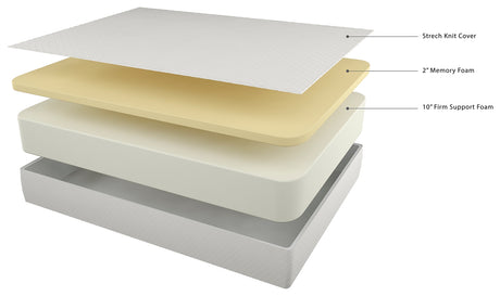 Chime 12 Inch Memory Foam White California King Mattress in a Box from Ashley - Luna Furniture