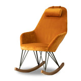 Chloe Mid Century Modern Rocker Livingroom and Bedroom Chair Green Velvet - AFC00084 - Luna Furniture