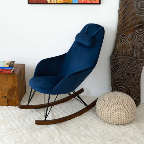Chloe Green Velvet Rocking Chair from Midinmod - Luna Furniture