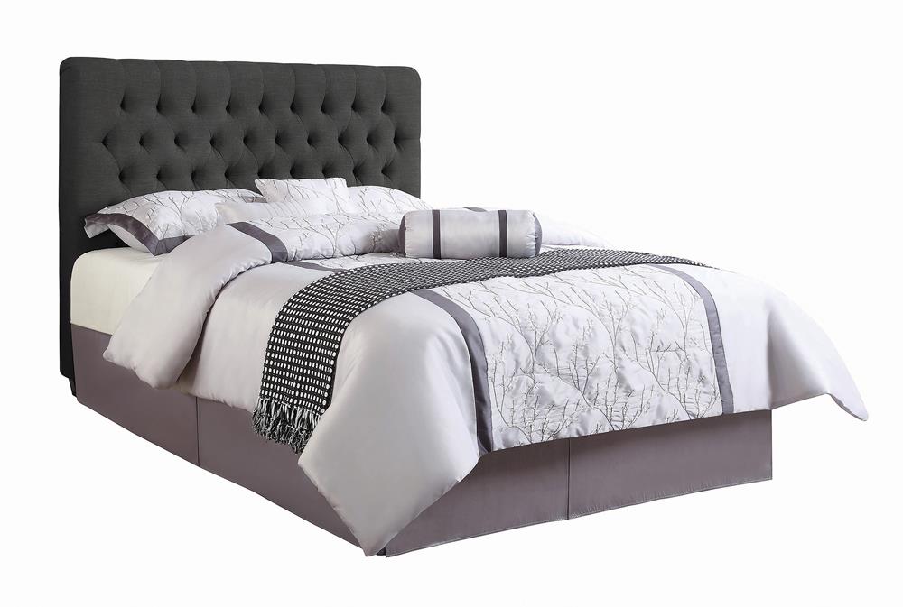 Chloe Tufted Upholstered Eastern King Bed Charcoal - 300529KE - Luna Furniture