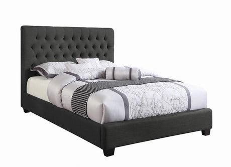 Chloe Tufted Upholstered Full Bed Charcoal - 300529F - Luna Furniture