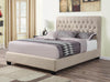 Chloe Tufted Upholstered Full Bed Oatmeal - 300007F - Luna Furniture