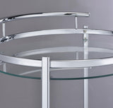 Chrissy Chrome Round Glass Bar Cart from Coaster - Luna Furniture