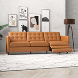 Christopher Tan Leather Electric Inclining Sofa Left Facing - AFC00105 - Luna Furniture