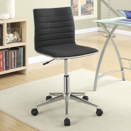 Chryses Adjustable Height Office Chair Black and Chrome - 800725 - Luna Furniture
