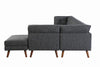 Churchill Rectangular Ottoman Dark Grey - 551403 - Luna Furniture