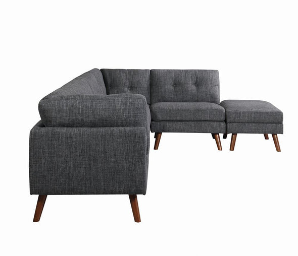 Churchill Rectangular Ottoman Dark Grey - 551403 - Luna Furniture
