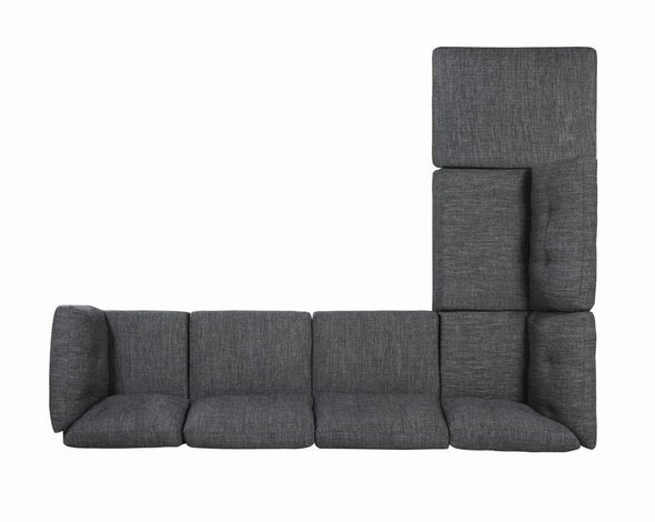 Churchill Tufted Cushion Back Armless Chair Dark Grey and Walnut - 551402 - Luna Furniture