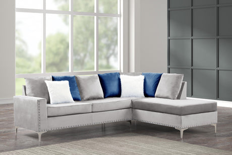 Cindy2 - Silver Reversible Sectional - Cindy2 Silver - Luna Furniture