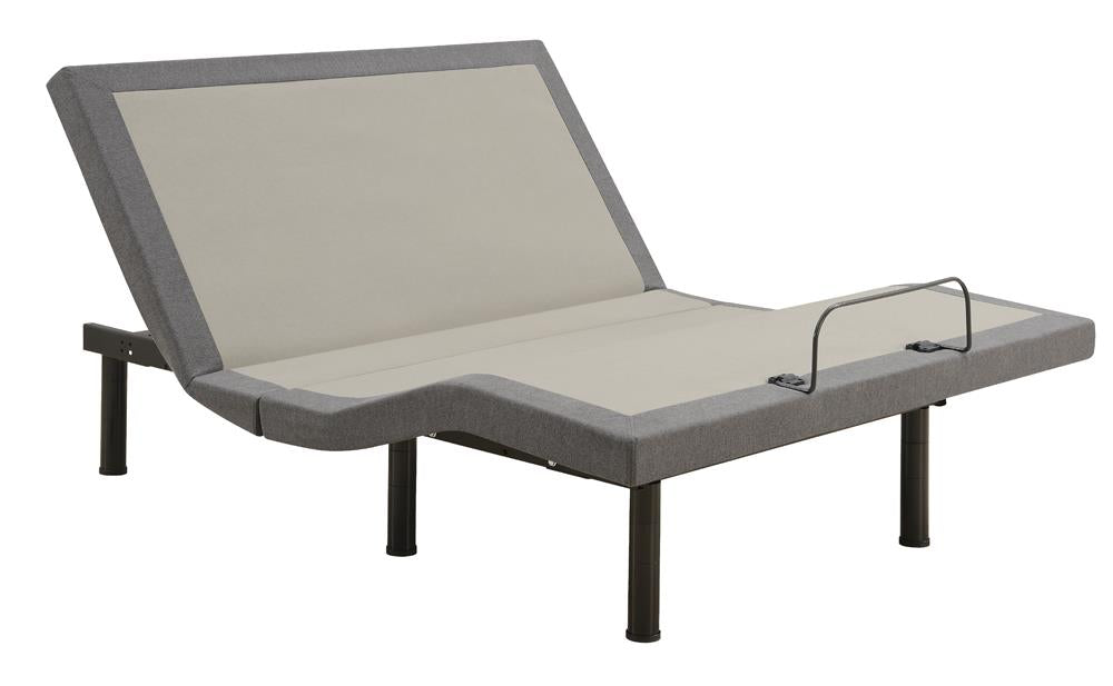 Clara Queen Adjustable Bed Base Grey and Black - 350131Q - Luna Furniture