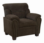 Clemintine Upholstered Chair with Nailhead Trim Brown - 506573 - Luna Furniture